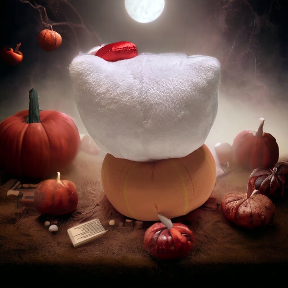 NWT Hello Kitty Sanrio Pumpkin Jack-o-lantern Plushie 6โ - Picture 3 of 5